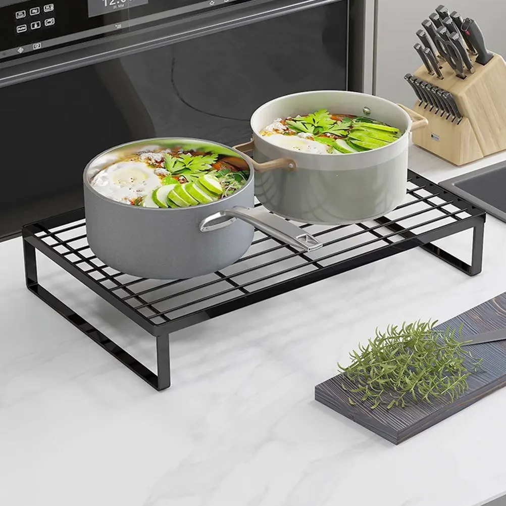 

Black Iron Metal Kitchen Storage Rack Multipurpose Induction Cooker Stand Stove Top Organizer and Shelf