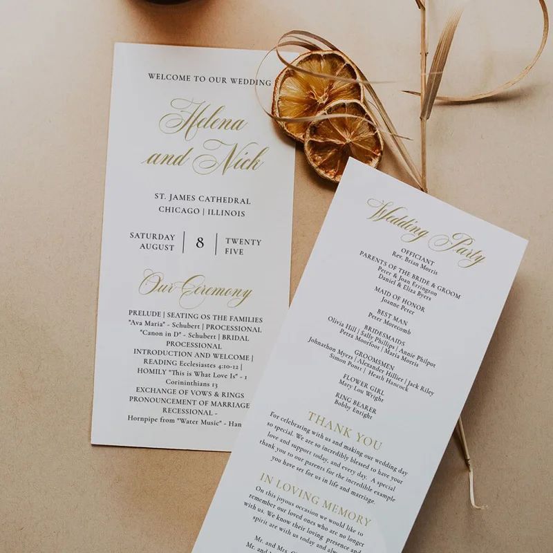 Foil Wedding Menu, Gold Foil Menu, Party Table Dinner Menu,Wedding Menu Cards, Thank You Card