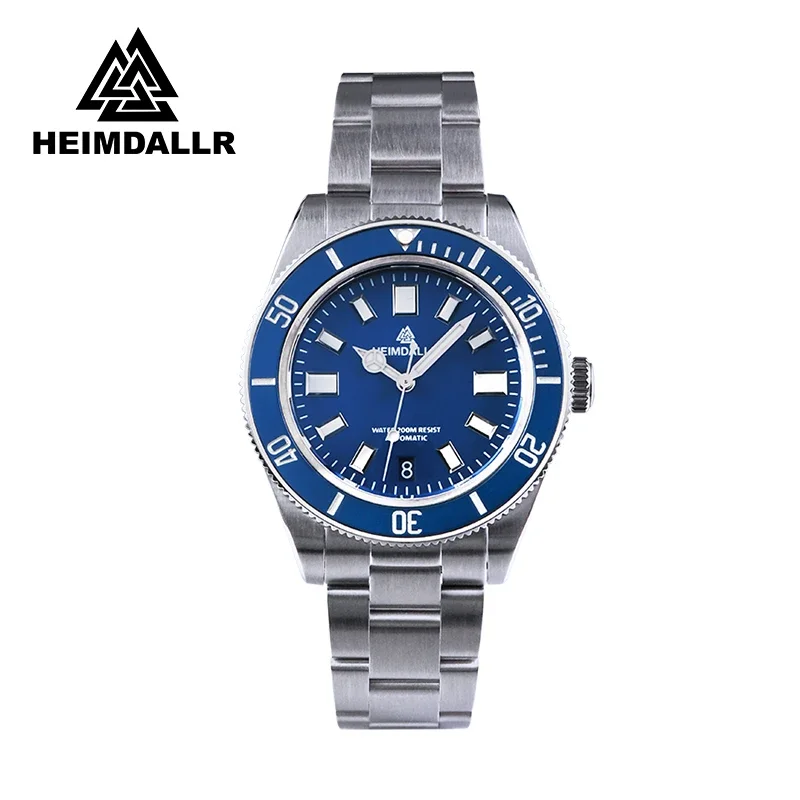 HEIMDALLR Men's Watch 316L Fine Steel Waterproof 20Bar Diving NH35 Movement Mechanical Wristwatch Super Luminous Sapphire Mirror