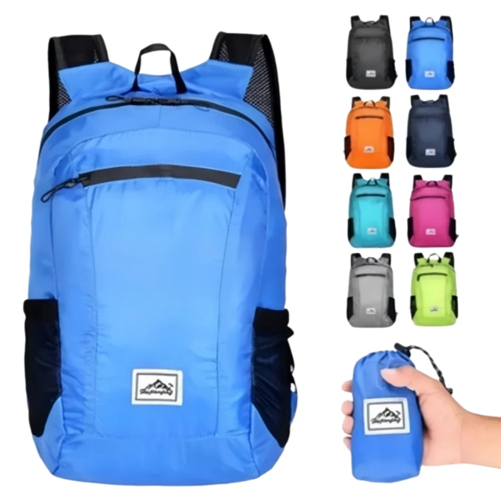 20L Portable Polyester Backpack Folding Waterproof Mountaineering Bag Ultralight Outdoor Cycling Travel Knapsack Unisex Backpack