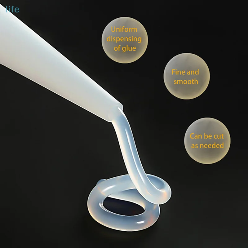 10Pcs Alat Penutup Sekrup Nozel Cadangan Kartrid Mastik yang Dapat Ditutup Kembali, Kit Alat Sealant Nozel Silikon Untuk Menyambung Pipa