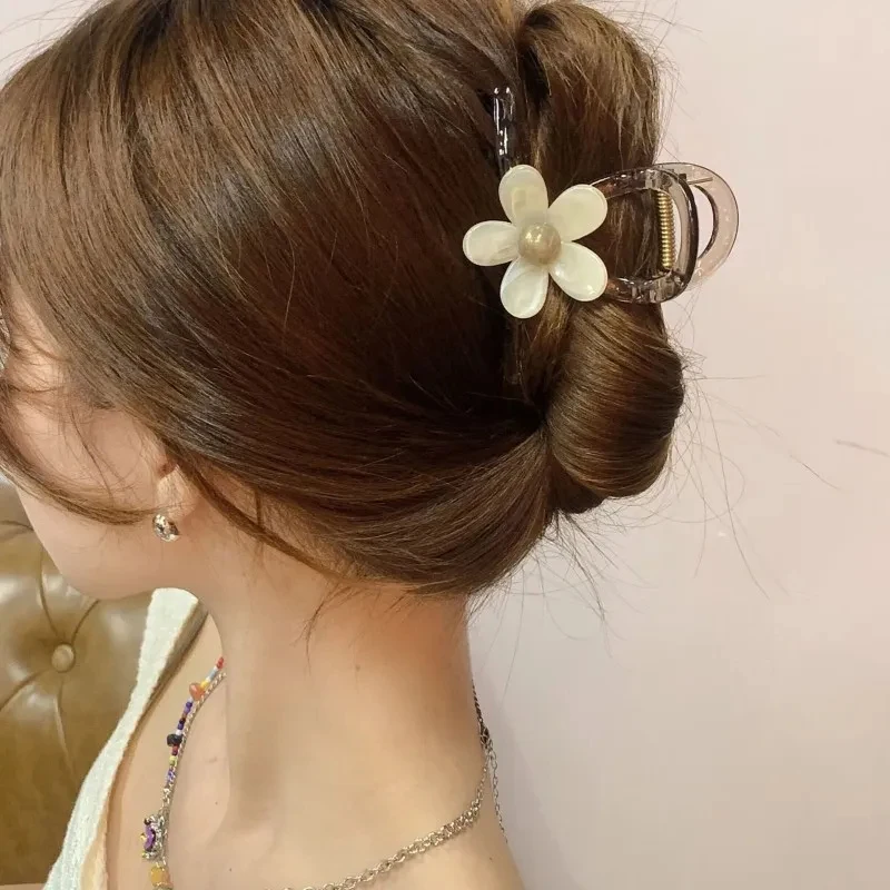 Gradiente Flor Cabelo Garra Clipes para Mulheres, Sweet Girls Clamp, presilhas, Requintado, Elegância, Tubarão, Clipes de Caranguejo, Acessórios para Cabelo, Novo