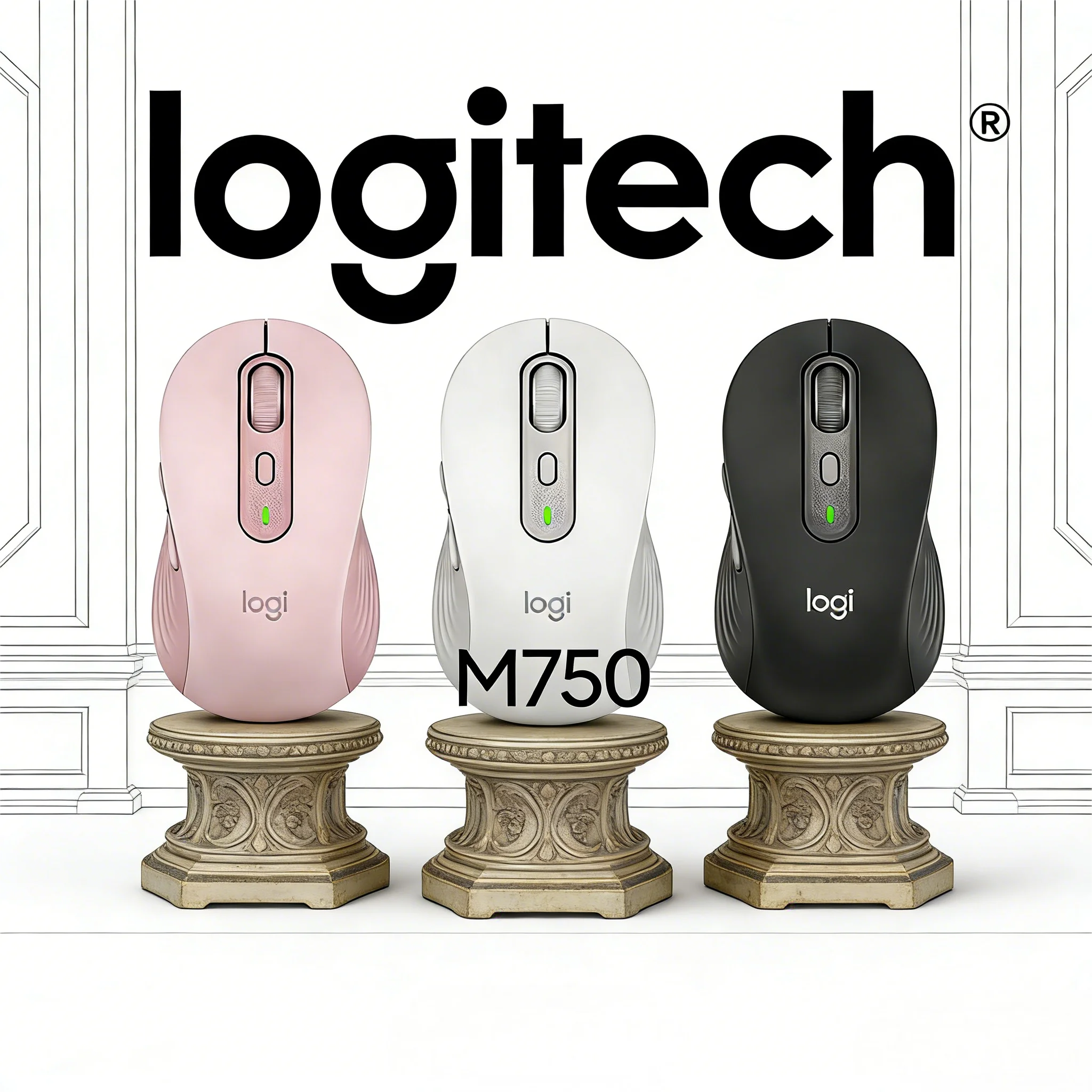 

Bluetooth-мышь M750, многоэкранная мышь для перекрестных устройств, двухрежимная бесшумная Logitech для офиса и бизнеса