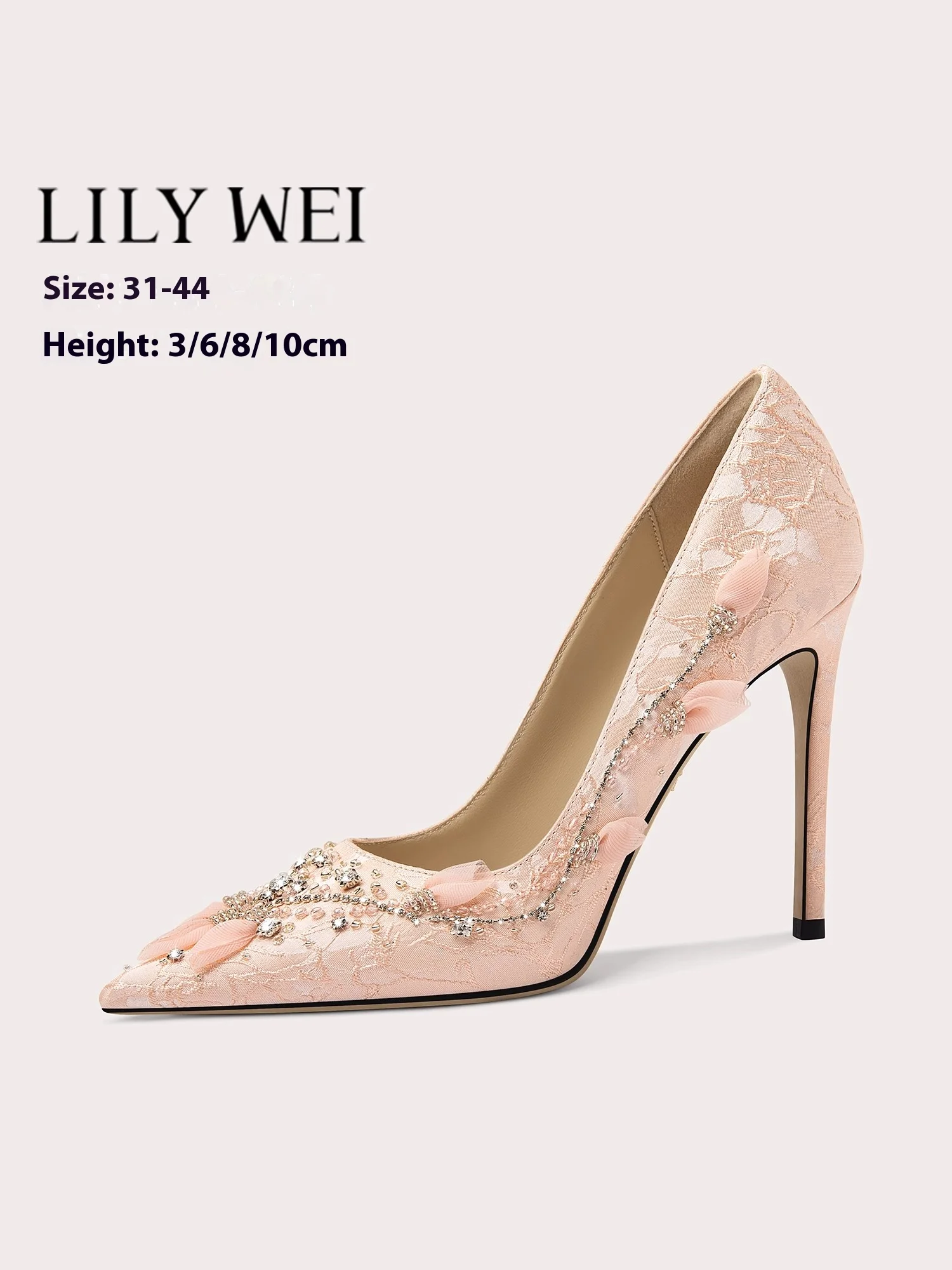 

Новые весенние туфли на тонком высоком каблуке с острым носком, тканевые туфли со стразами и бисером, цветочные туфли для банкета, женская обувь большого размера, маленького размера