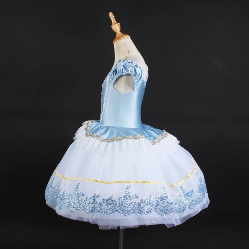 Mädchen Ballett Tutu Kleid Frauen Spitze Bühne Zeigt Dancewear Erwachsene Blau Bühne Leistung Kleider Kind Mit Versteckte Taste Tanz Tragen