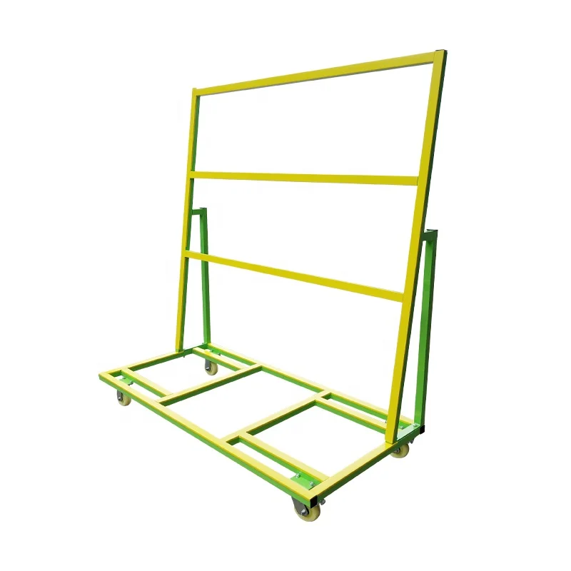 New Trend Glass Storage Rack Carrier Frame Sheet Storage Rack With Wheels For Placing Plates