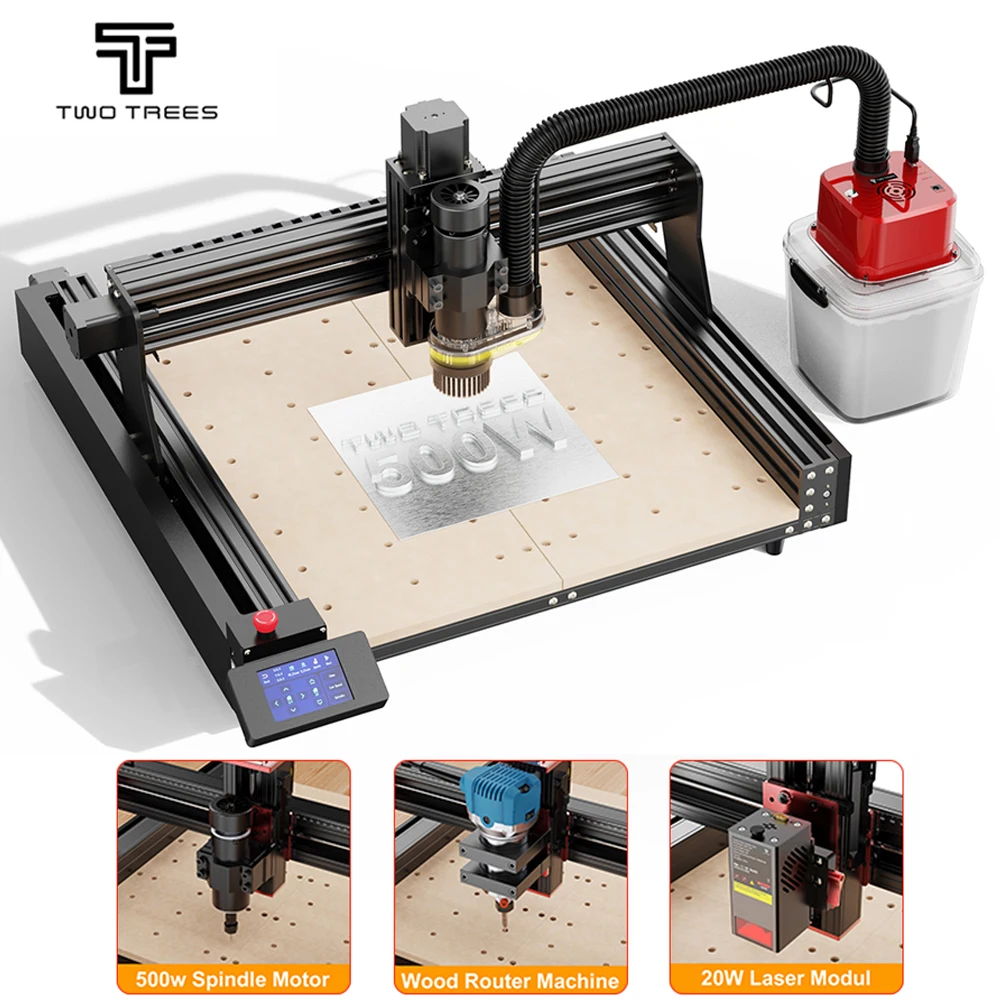 Twotrees TTC450 CNC Router Milling Cutting Machine 3-Axis/4-Axis  Laser Engraver For Acrylic Glass PCB Wood PVC MDF Metal