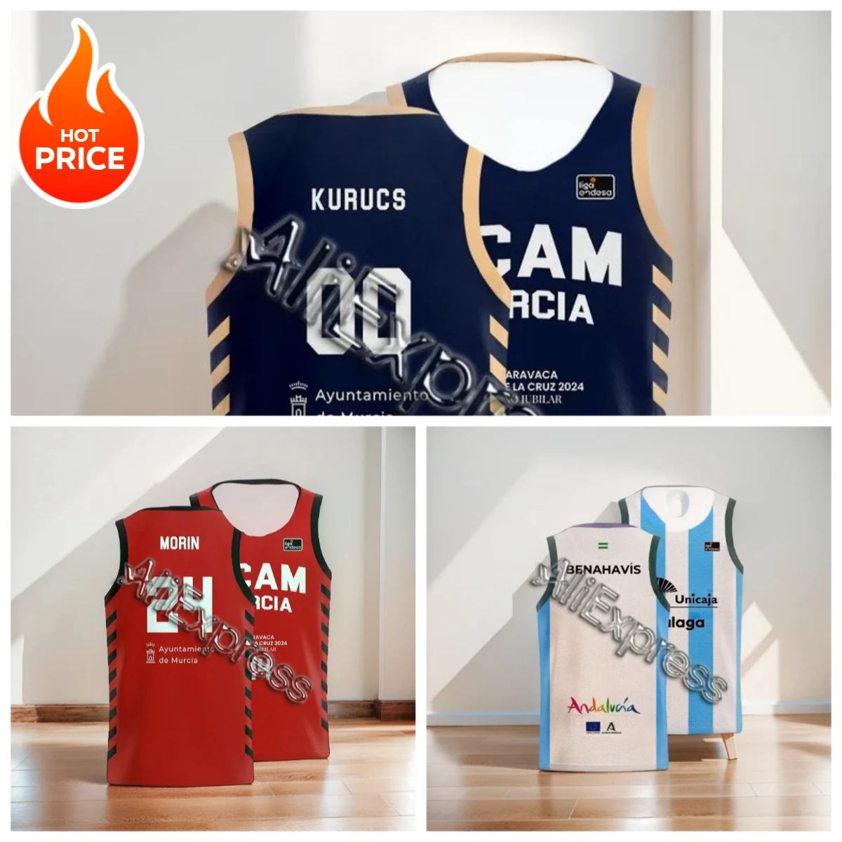 

24/25 New Arrivals Men's Tank Tops Season #31 Red Ucam Murcia CF Basketball Jersey 2024 Summer Women's Clothing Kids T-Shirts