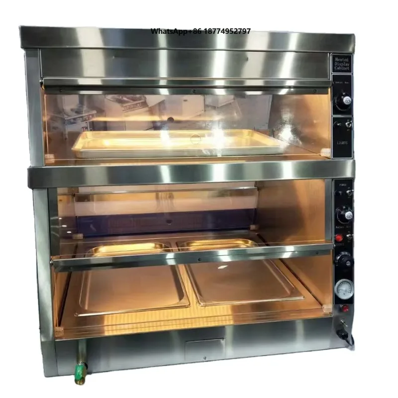 KFC Fast Food Restaurant Kitchen Stainless Steel Electric Table Top Food Warmer Display Heating Cabinet