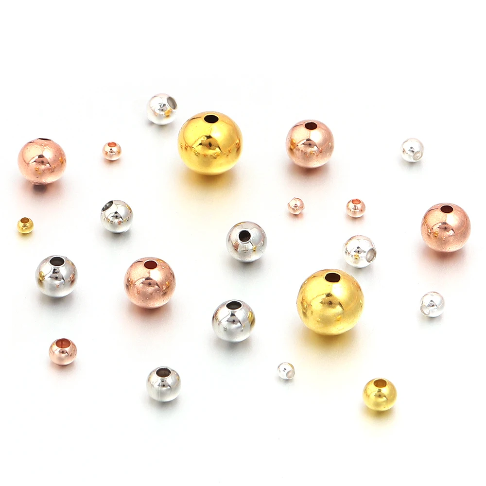 300pcs/lot Round Copper Beads Position Beads 2mm Loose Spacer Beads For Jewelry Making DIY Necklace Bracelet Accessories