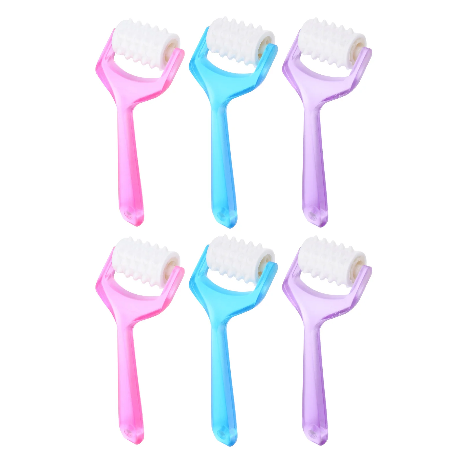6Pcs Facial Massage Roller Plastic Manual Face Massager Lifting Tool for Skin Care Blood Circulation Wrinkle Reduction