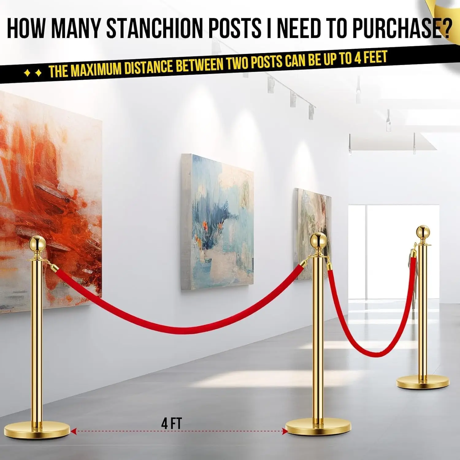 Tacleekii Stanchions 3 6 Pcs Stainless Steel Post with Fillable Base Red Velvet Ropes & Posts Crowd Control Barriers Stanchions