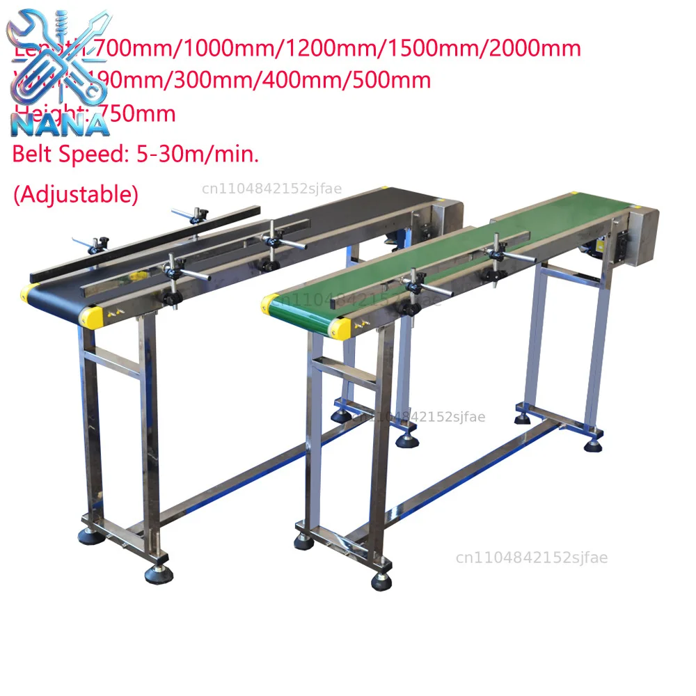 Green / Black Conveyor Belt Machine 150mm Stainless Steel Adjustable Guardrail Inkjet Codingfor Automatic Electrical Industrial