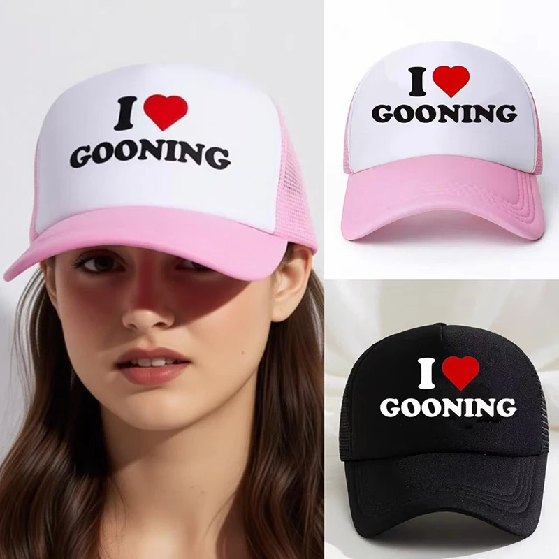 Funny I Love Heart Boobs Baseball Caps Summer Men Woman Mesh Net Hat Hip-Hop Baseball Cap Joke Gifts Trucker Cap Outdoor Sports