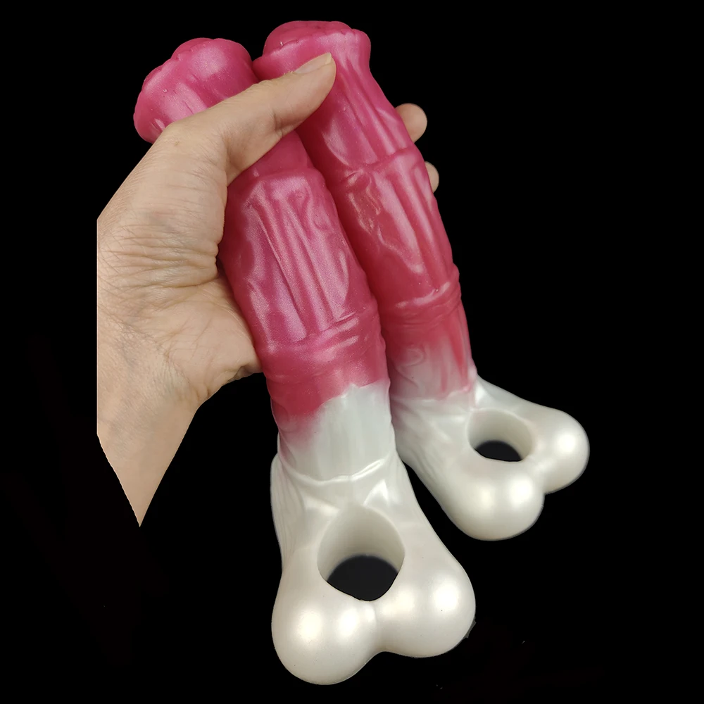 FAAK Fantasy Horse Penis Sleeve Sheath Stretchable Size S L Silicone Wearable Hollow Dildo Cock Extender & Enlargement Sex Toys