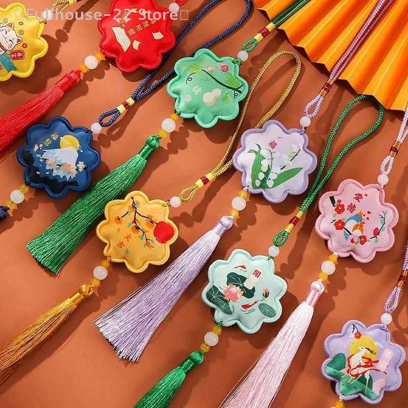 【MAX-22】Dragon Boat Festival Traditional Chinese Style Floral Sachet Embroidery Amulet Kit (With Fragrance) DIY Car Pendant