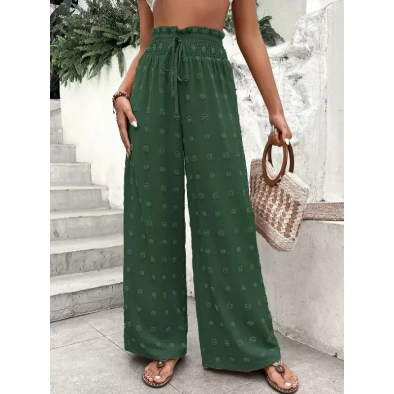Women's New Loose High Waist Wide Leg Pants Fashion Casual Solid Long Pants for Women Spring and Summer Elegant Womens Clothing