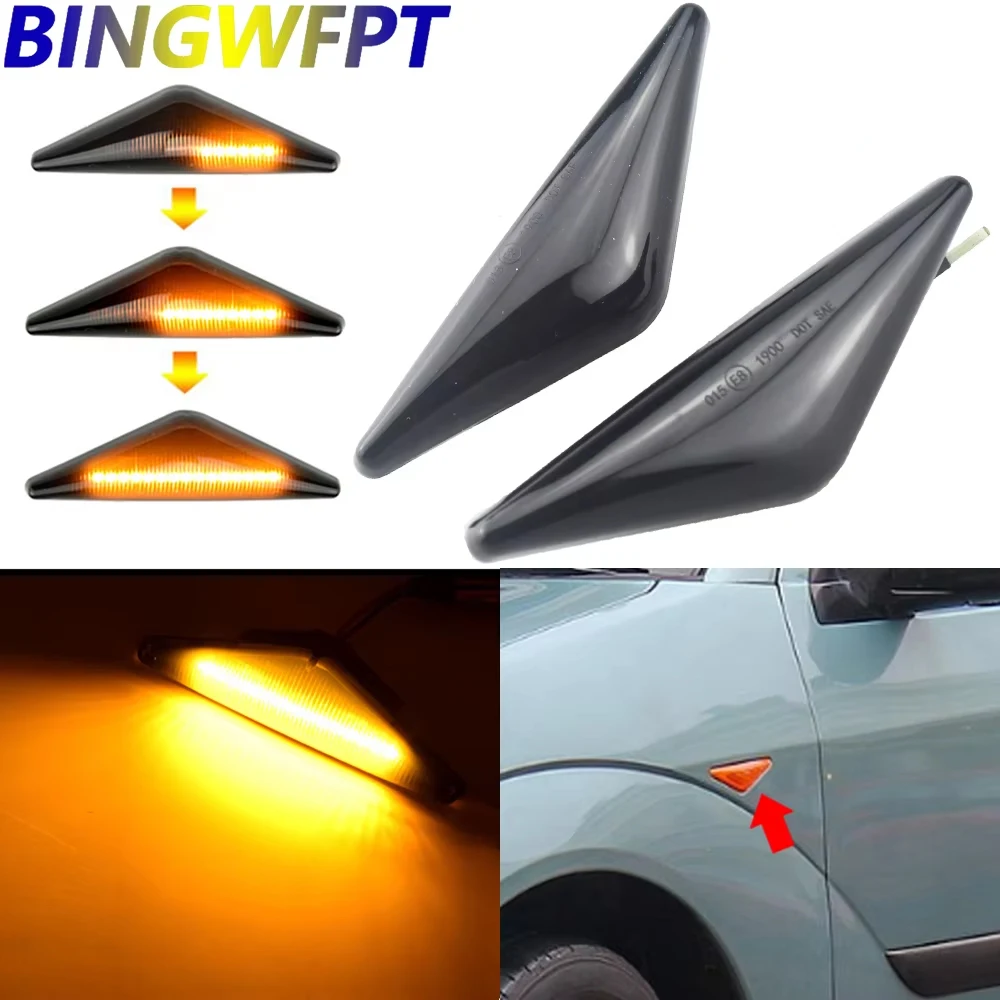 1Pair Sequential Blinker Light For Ford MONDEO 2000-2007 MK 3 FOCUS MK1 1998-2004 LED Dynamic Side Marker Turn Signal Light