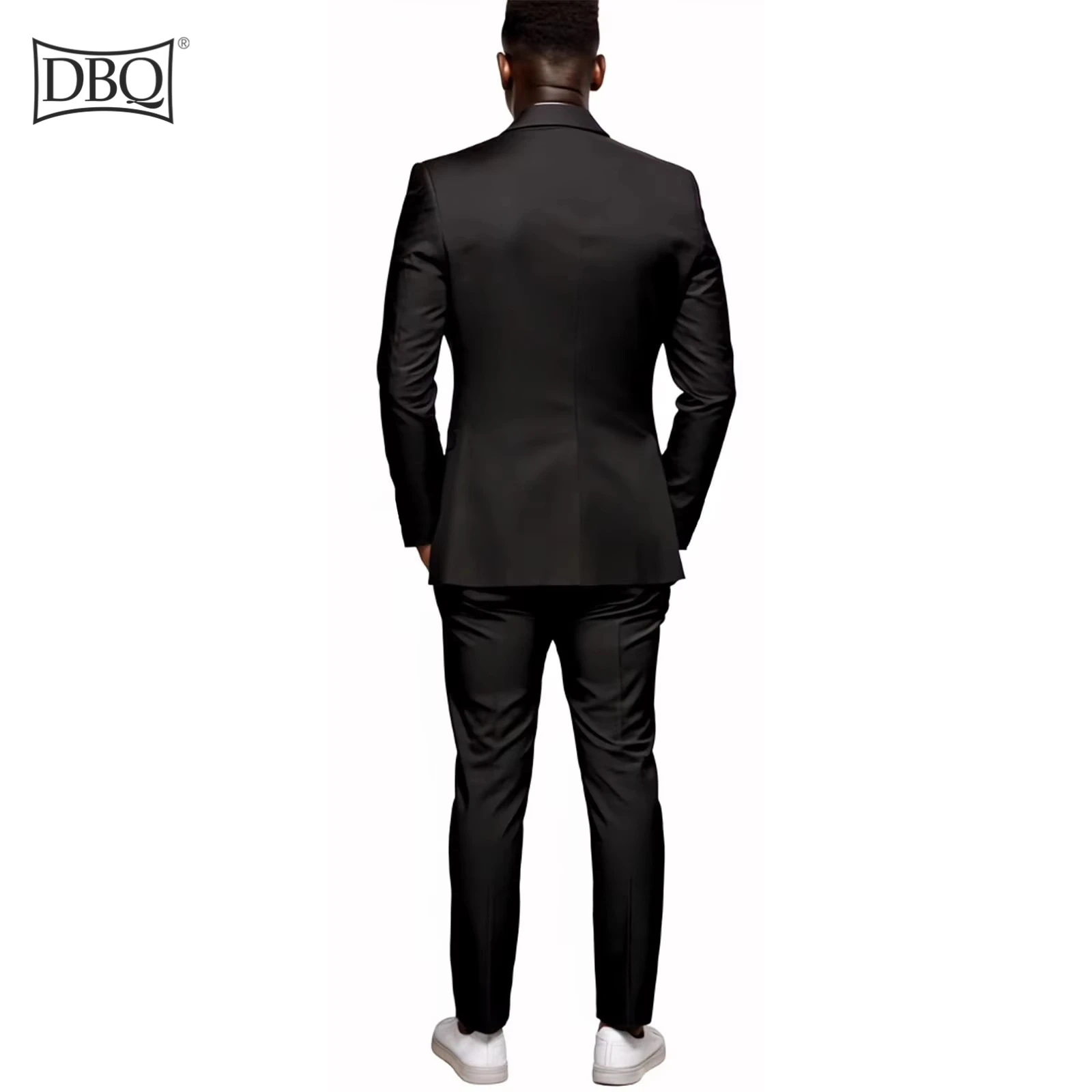 DBQ Men's Slim Fit 2-Piece Suit Single Breasted Blazer Dress for Business Wedding Party African Style