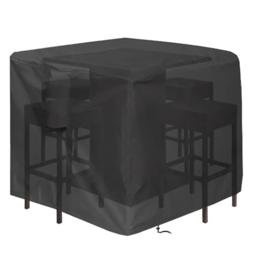 

Комплект из 5 чехлов для уличной обеденной мебели: водонепроницаемые чехлы для квадратного плетеного барного стола и 4 стульев