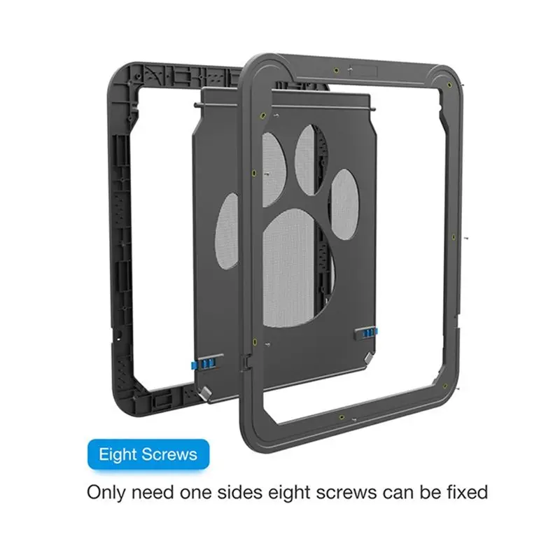 Y51A-Plastic Pet Tunnel 4-Way Lockable Door For Big Dogs Cats For Screen Window Safety Flap Gate Fence Free Access