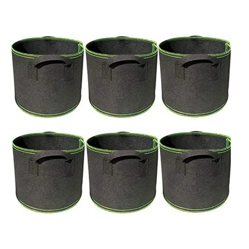 

6 Piece Plant Grow Bags With Handles Breathable For Vegetables Flowers Vanilla Strawberry