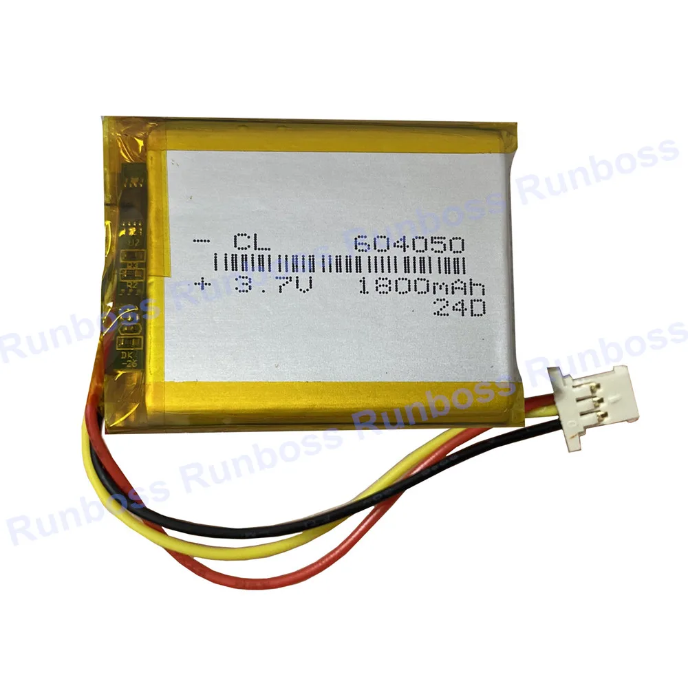 604050 3.7V 1800mAh Rechargeable Lithium Polymer Battery with Molex1.25 Ultra Thin Plug For Air Purifier Power Bank Tablet PC