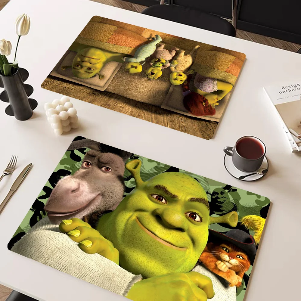 Funny Movie S-shrek Kitchen Drainage Mat Retro Style Dish Drying Pads Absorbent Placemats Drainer Tableware Mats Accessories