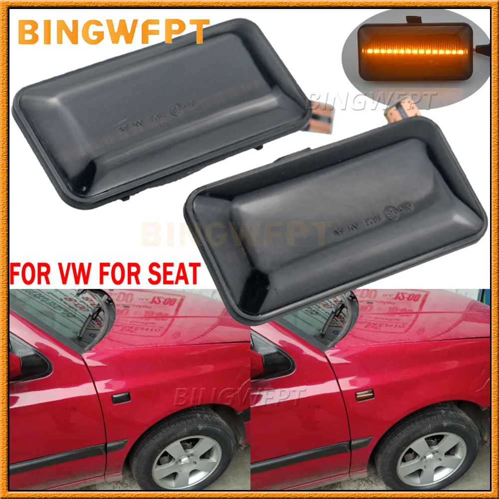 2Pcs Dynamic Sequential LED Side Marker Turn Signal Blinker Lamp For VW Golf 3 1993-1998 Passat B3 1988-1993 Car Accessories