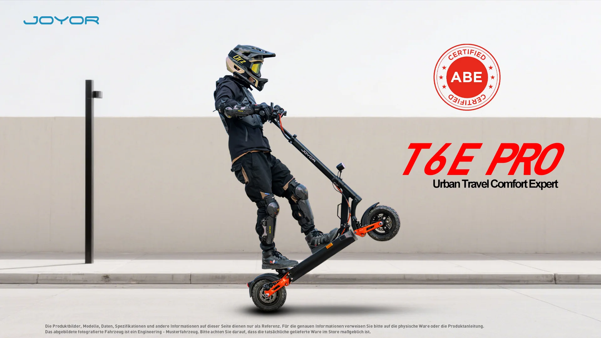 JOYOR T6E PRO（ABE) Offroad-Elektro-Scooter mit hydraulischer Federung vorne und hinten, 48V26AH Akku, 10-Zoll-Reifen – Detail 1