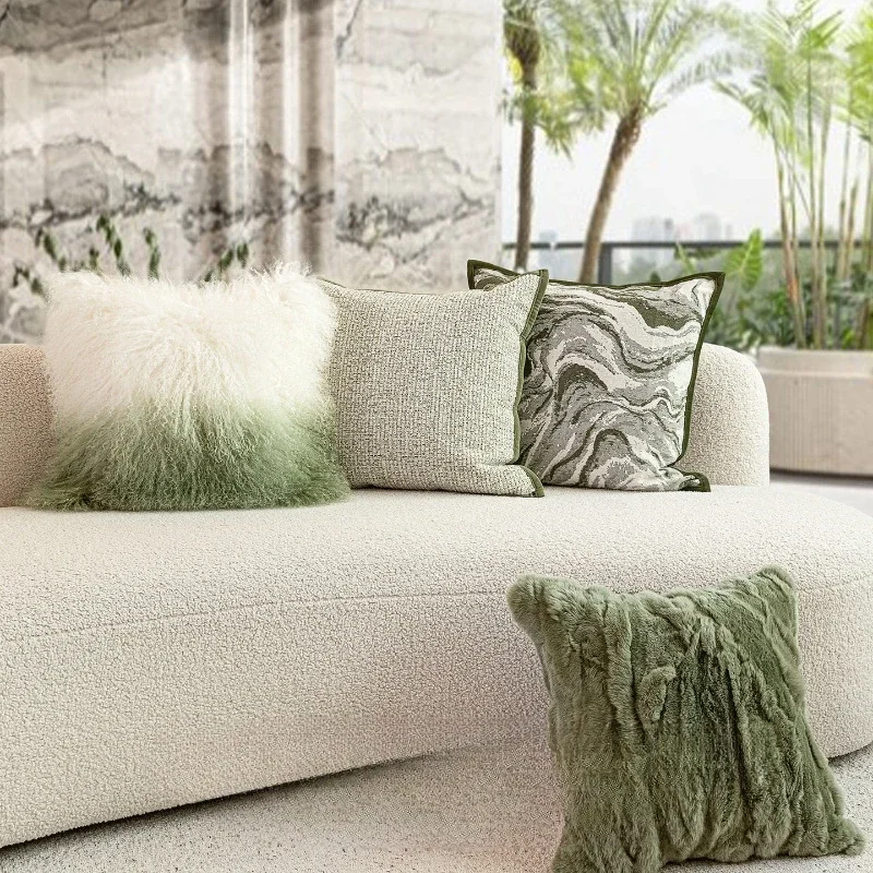 30X50/45X45CM Nordic Green Throw Pillow Cover Fresh Simple Waist Cushion Cover Decor Home Decorative Pillowcase