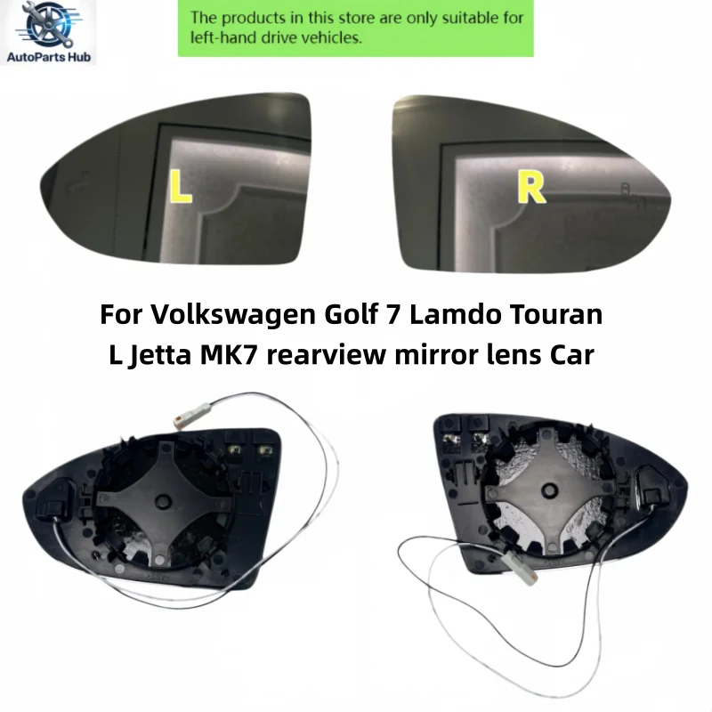 For Volkswagen Golf 7 Lamdo Touran L Jetta MK7 Car rearview mirror lens  led warning blind spot wide angle heated mirror glass