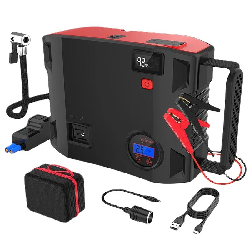 

Portable Jump Starter With Air Compressor 2000A Power Bank Tire Inflator Pump 12V Starting Device Car Booster ODM