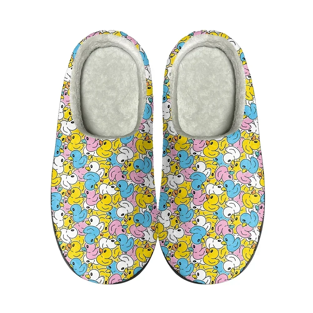 

Cartoon Duck Graphic Home Cotton Custom Slippers Mens Womens Sandals Plush Fashion Casual Keep Warm Shoes Thermal Slipper