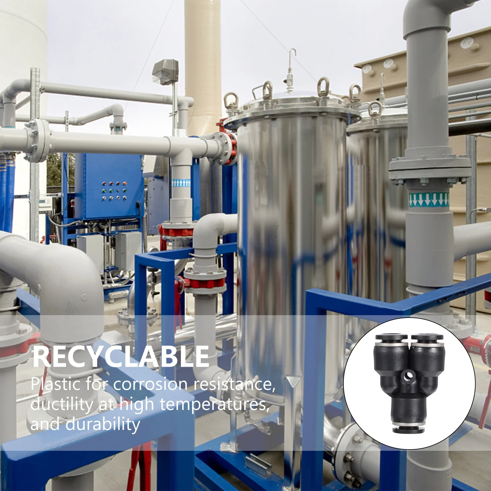 

12Pcs Connectors Plastic Y Spliter Tube Fittings Connector for Pneumatic Tool Air Compressor Application