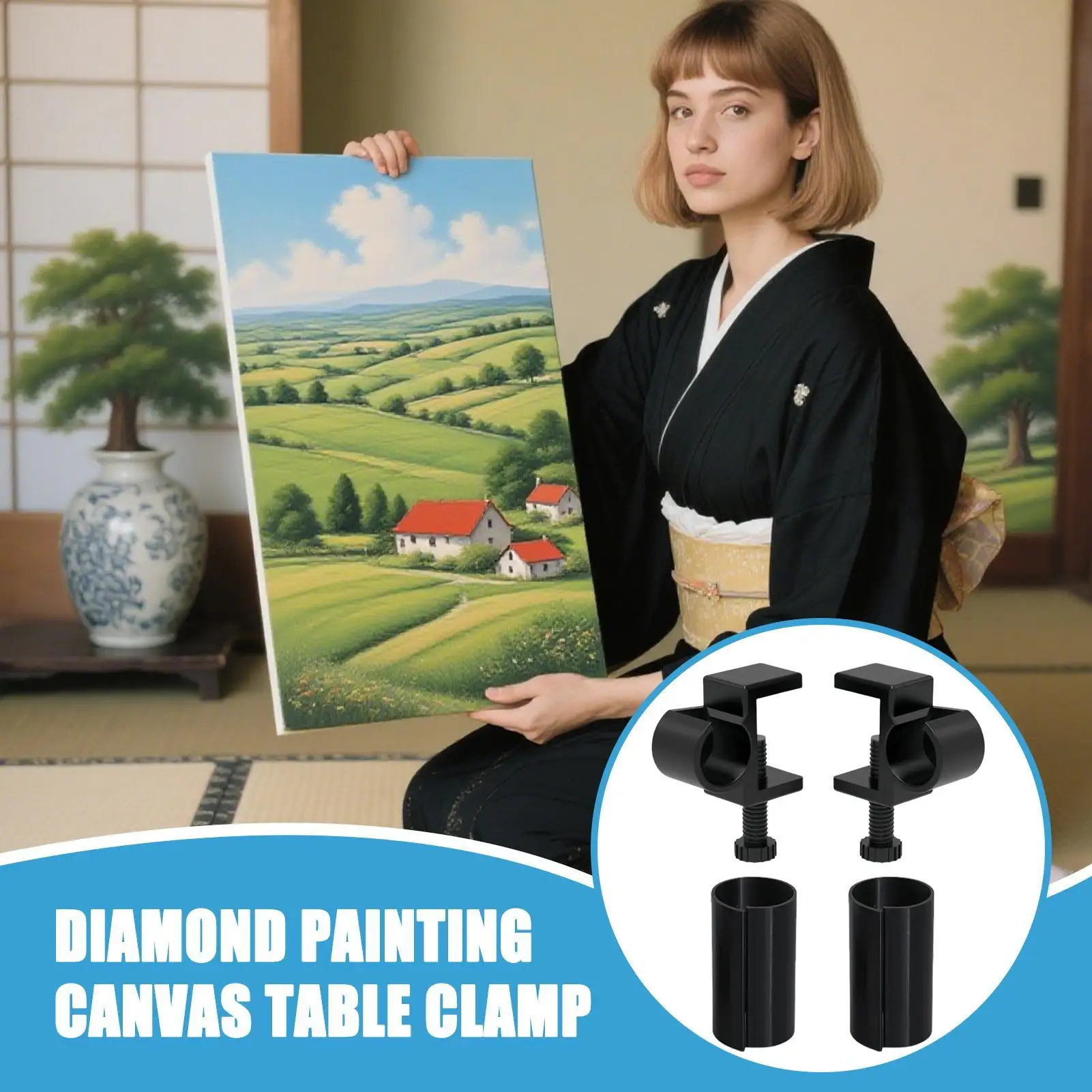 

Холст для рисования со стразами, держатель для рулонов, 3D-печать, органайзер для колец со стразами, легкий органайзер для рулонов холста для рисования