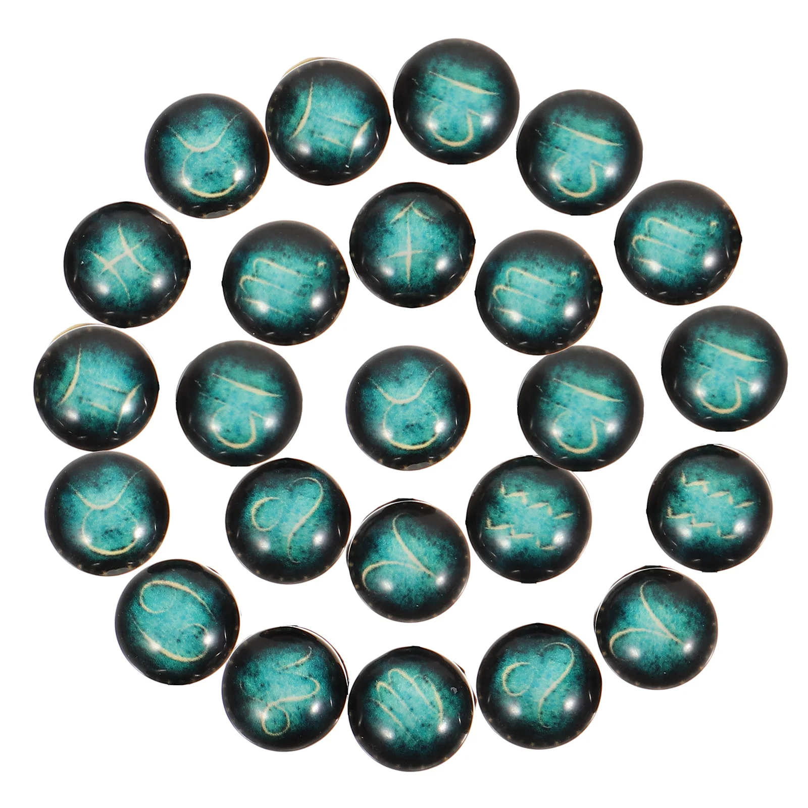 

100 pcs 12 Pattern Glass Charms 4 8mm DIY Jewelry Making Necklace Pendant Accessories Zodiac Keychain Gems