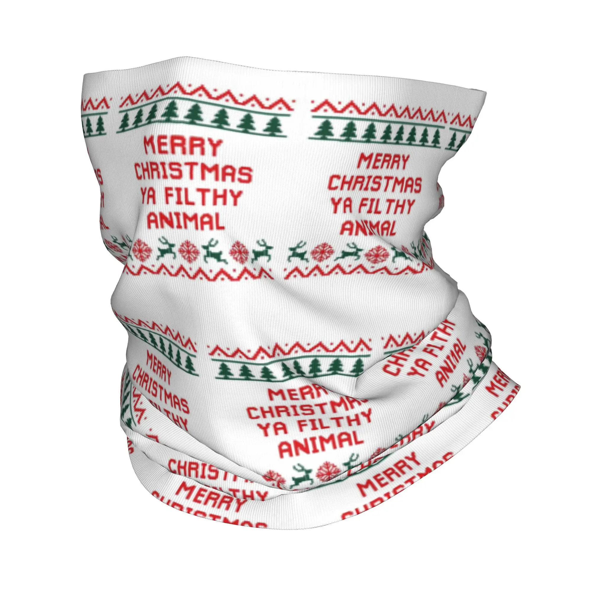 Merry Christmas Ya Filthy Animal Bandana Neck Cover Printed Mask Scarf Warm Balaclava Outdoor Sports For Men Women Adult