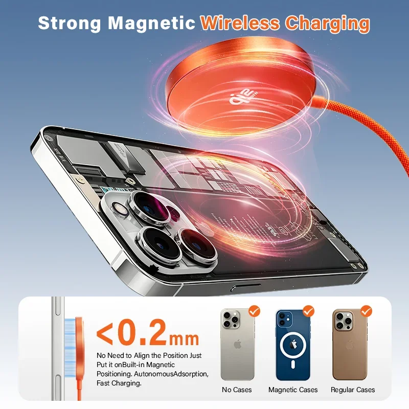 New Qi2.2 25W Magnetic Wireless Charger for Magsafe Charger Mini Fast Charging Station Pad for IPhone18 17 16 15 14 13 12 ProMax