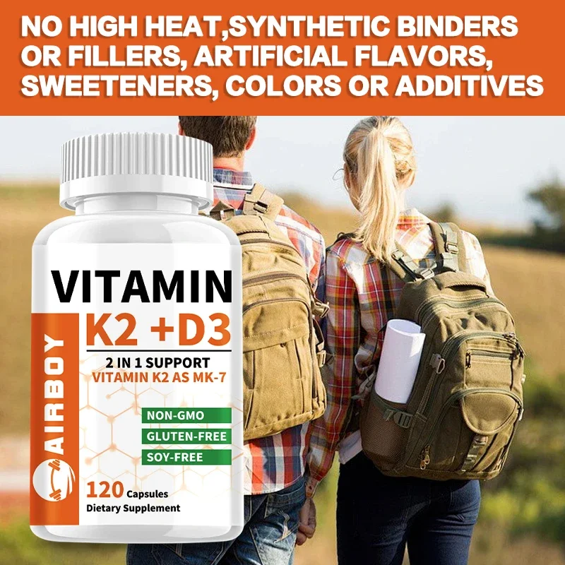 Vitamin K2+D3 - Strengthens Bones and Promotes The Absorption of Calcium and D3