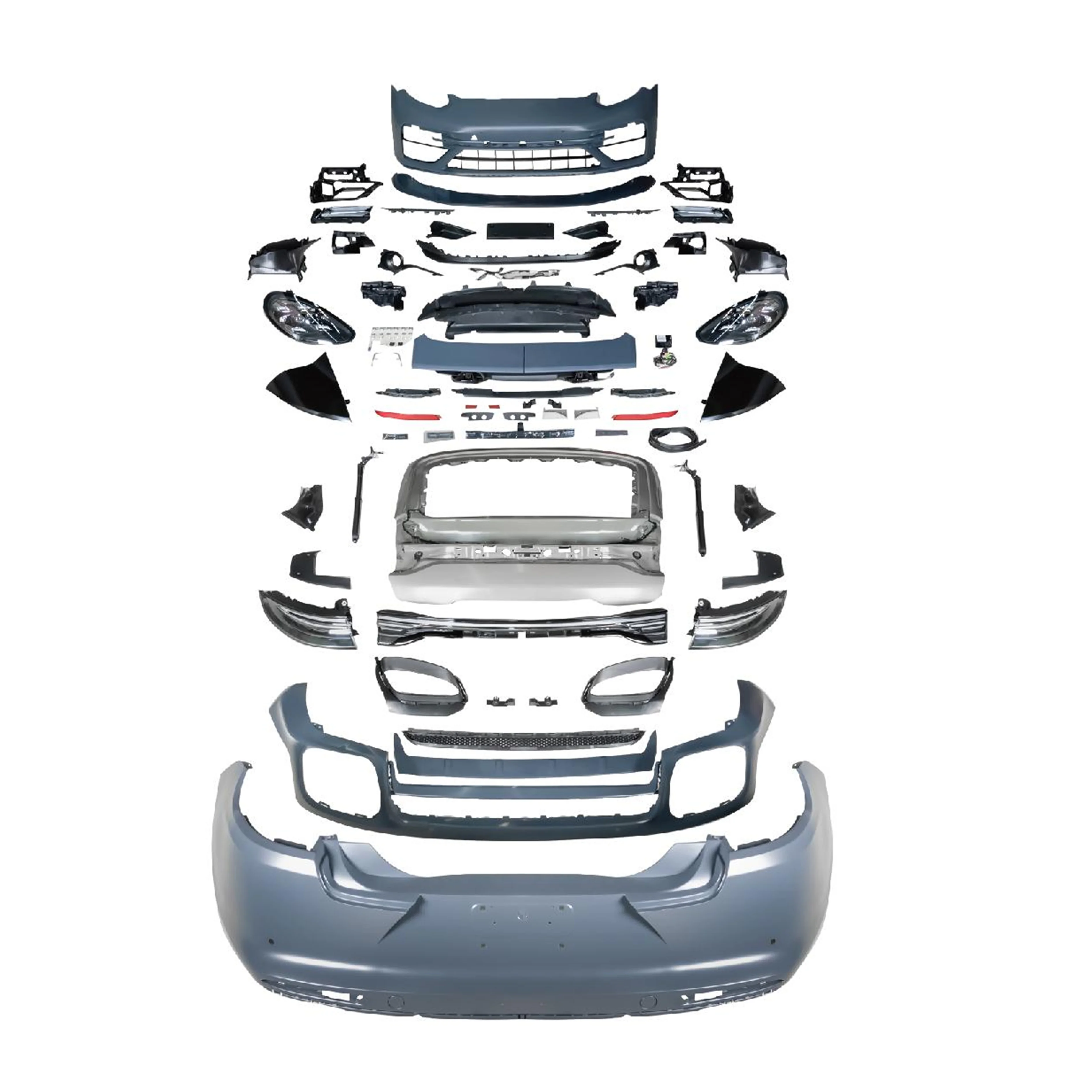 High Quality Front and Rear Bumper Bodykit for Panamera 970.1 2010-2013 Upfrade to 971.2 0E Style Front Rear Bumper Trunk  Light