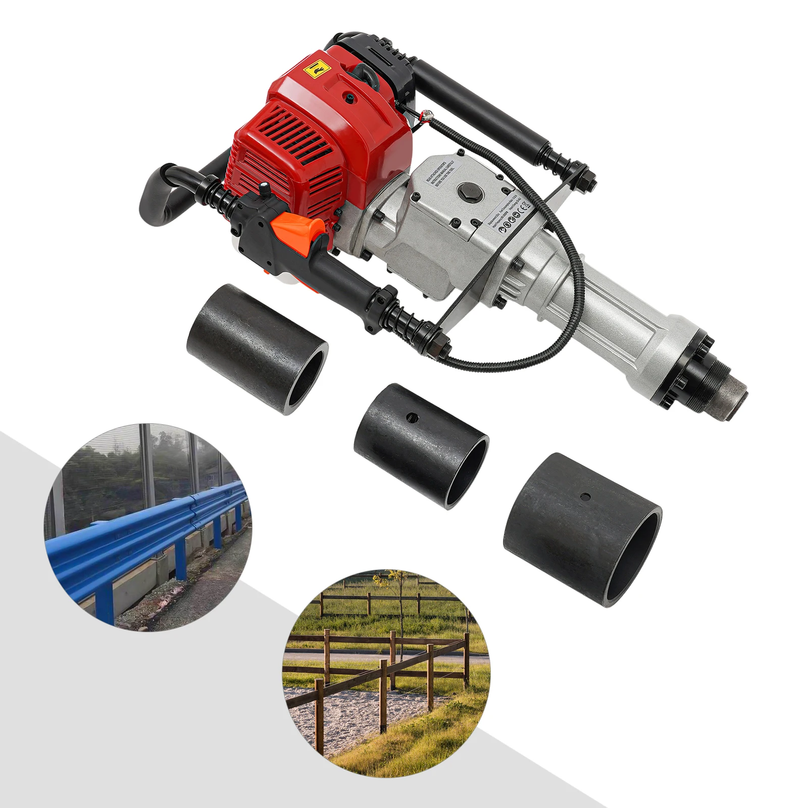 

Бензиновый молот для забивки свай 52CC, 2-тактный двигатель, для свай T-образного сечения, диаметр 55-70-100 мм, для серии проектов по забивке свай