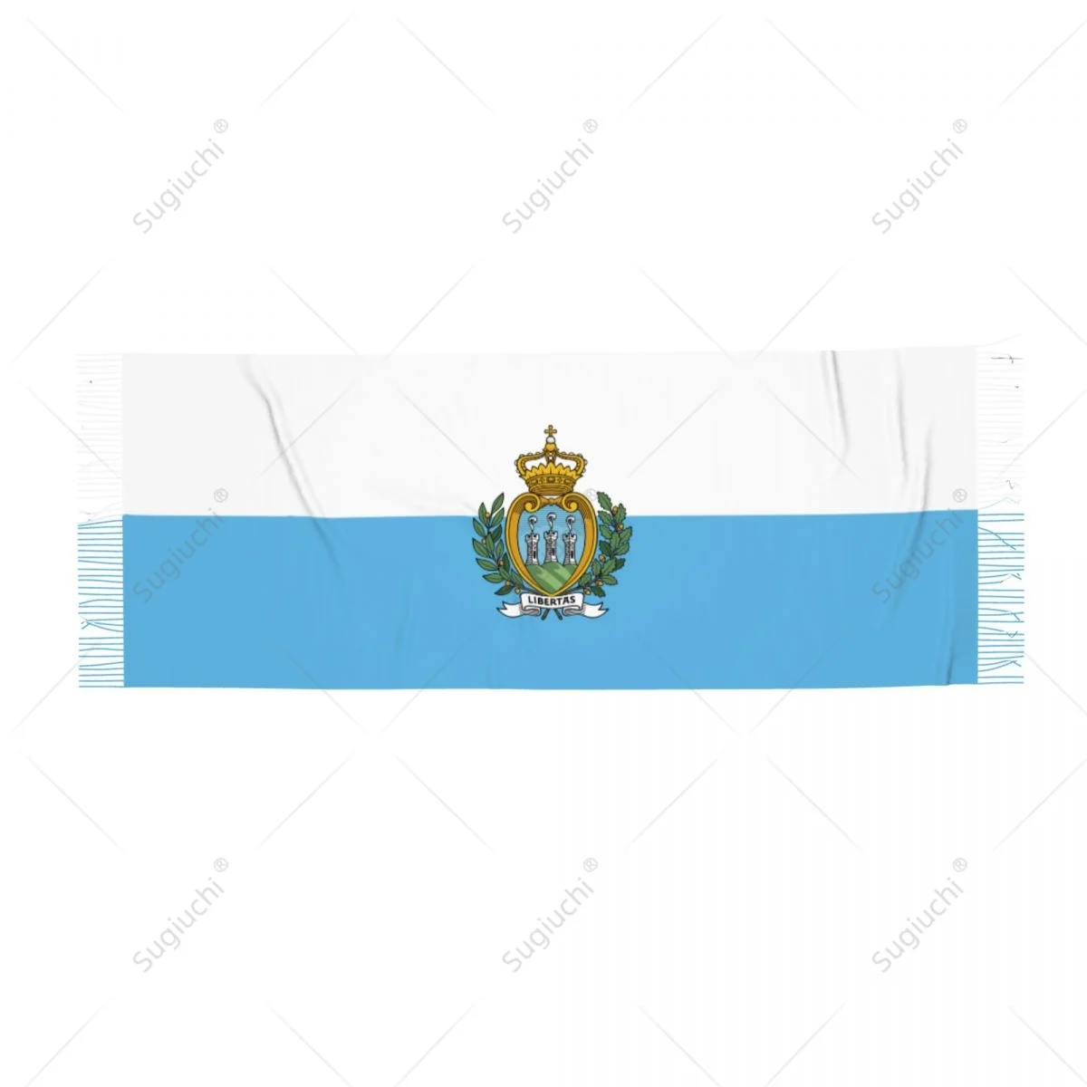 San Marino Emblem Flag Scarf Pashmina Warm Scarves Shawl Wrap Hijab Spring Winter Multifunction Unisex