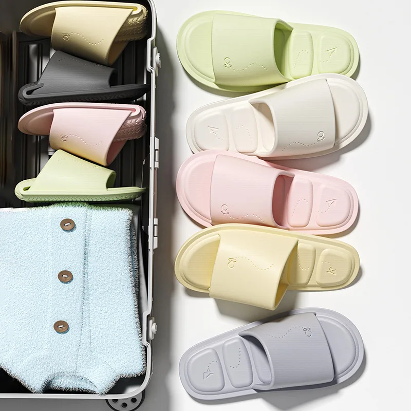 

Летние дорожные пляжные тапочки, нескользящие домашние простые складные шлепанцы для ванной комнаты, женские тапочки, сандалии, домашняя уличная обувь