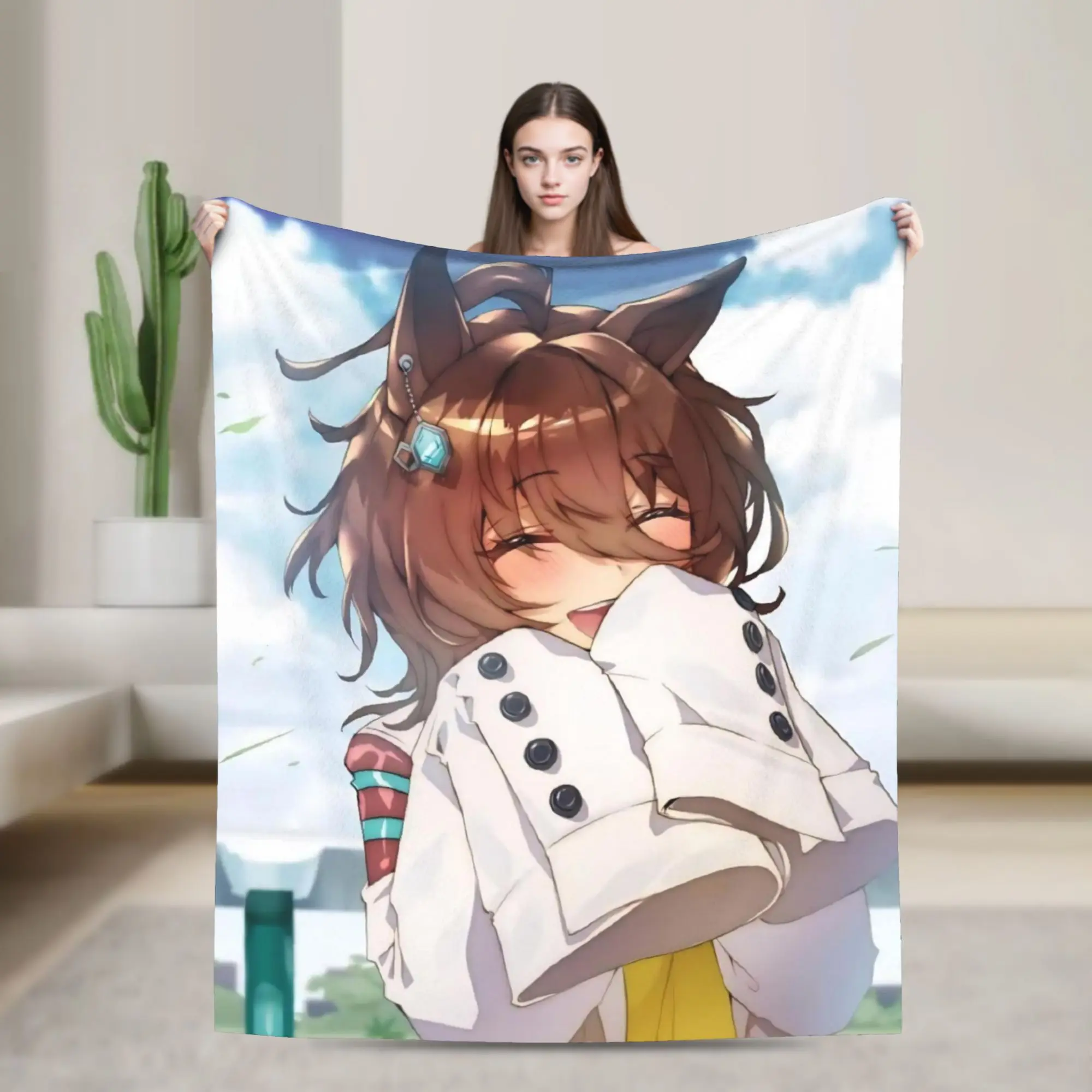 Agnes Tachyon Blankets Fleece Uma Musume Pretty Derby Warm Throw Blankets for Bedding Couch Bedspread