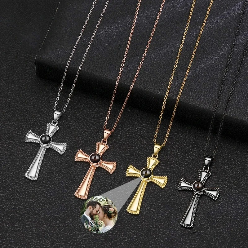 

Personalized Pet Photo Necklace Custom Photo Dog Cat Paw Projection Pendant Necklace with Picture Customized Portrait Jewelry