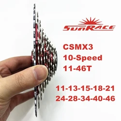 SunRace Cassette NEW CSMS3 CSMX3 10 Speed 10S/V 46T Wide Ratio bike bicycle cassette Mountain Bicycle freewheel 11-46T Cheap MTB