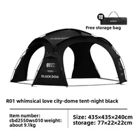 BLACK DOG Outdoor Camping Waterproof Camping Portable Family Tent Expansion Hiking Large Tent Black Glue Luxury Tent