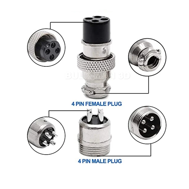 GX20 Docking Set Power Male & Female Wire Plugs Sockets Connector 2/3/4/5/6/7/8/9/10/12 Pin