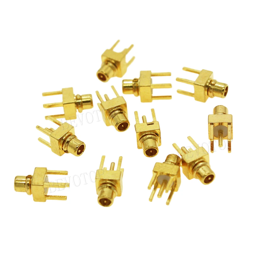 5Pcs/Lot MMCX Female Jack Connector PCB Mount With Solder Straight 50 Ohm Gold plated 5Pins MMCX RF Connector